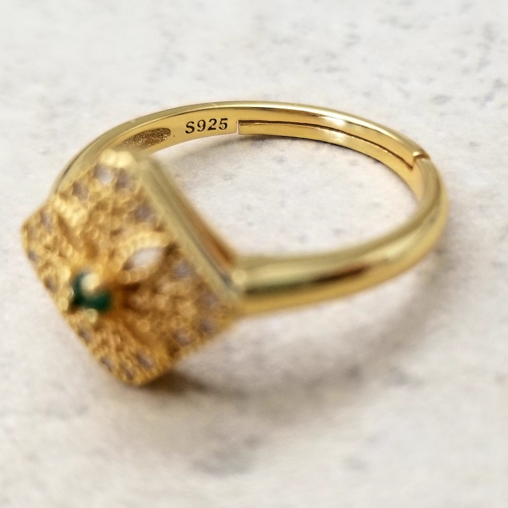 HOST PICK! Artisan Natural Emerald & Diamonds Ring - Picture 6 of 8